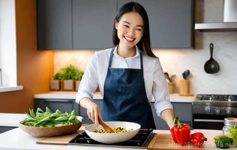 중식 장류 종류 - **Prompt:** A beautifully organized, warm, and inviting kitchen pantry. Shelves are neatly arranged ...
