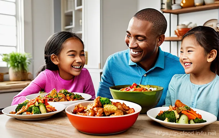 중식 요리 키트 구매 가이드 - **Prompt:** A dynamic, brightly lit scene in a contemporary kitchen. A smiling woman in her early 30...